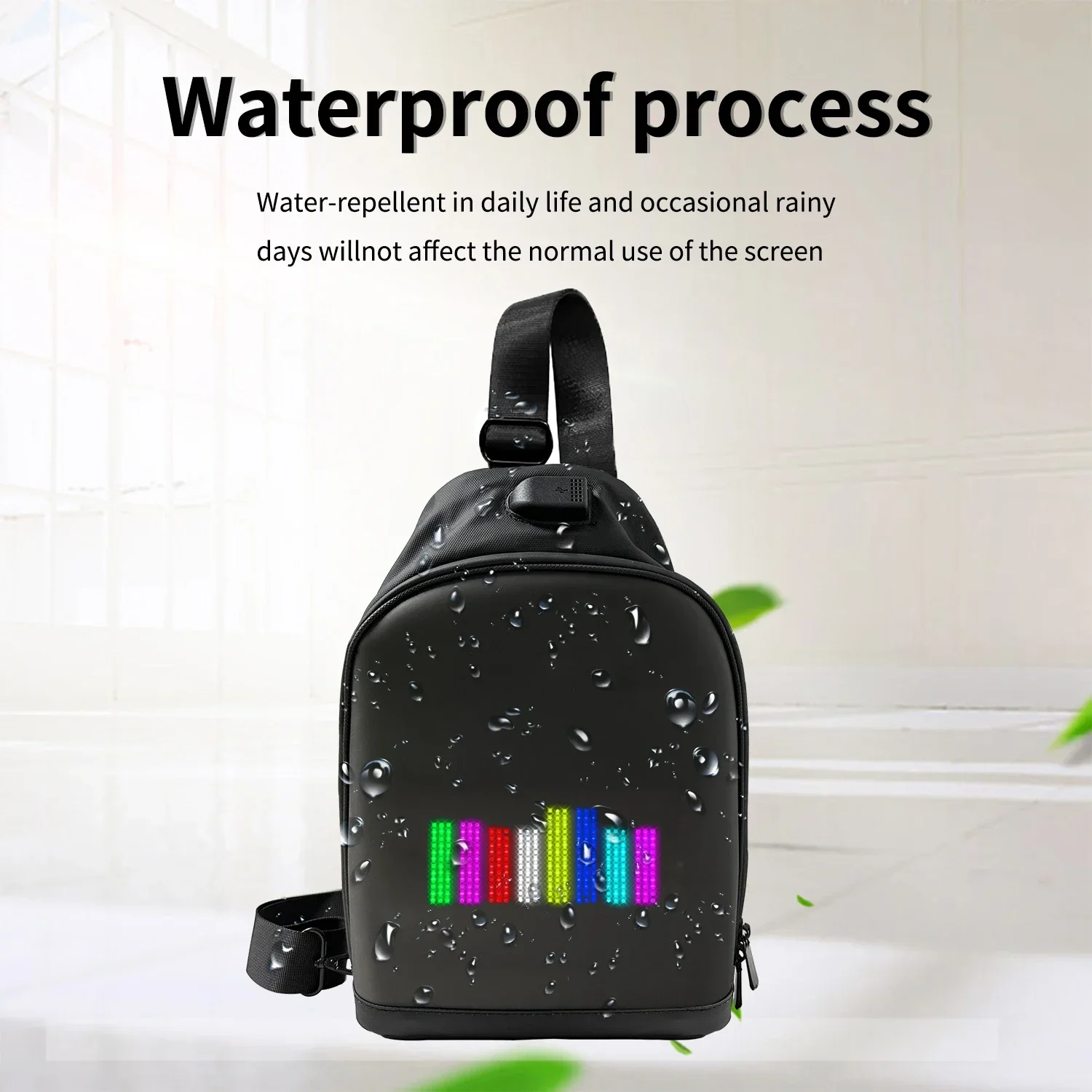 Imagem -04 - Smart App Led Pixel Mochila para Homens e Mulheres Faça Você Mesmo Graffiti Multilíngue Bolsa de Ombro Dinâmica Bolsa Peito Display Led