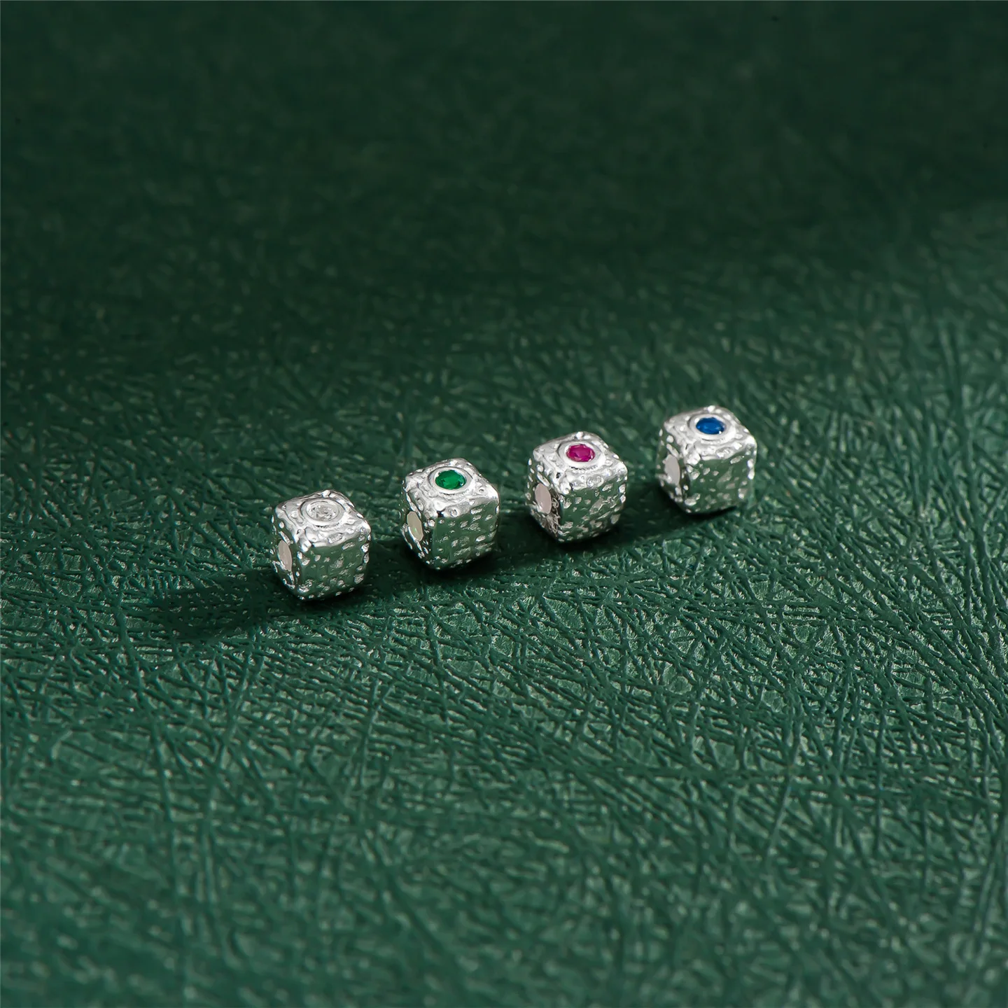 100% Real Sterling 925 Silver Through-hole Septal Zircon Cube Bead Diy Material Accessory For Bracelet Necklace