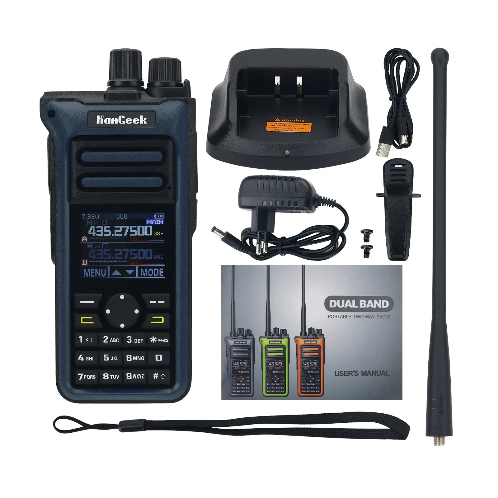 

HAMGEEK GT-10 15W Walkie Talkie UHF VHF Marine Radio FM AM Radio Receiver (Gray) for Road Trips