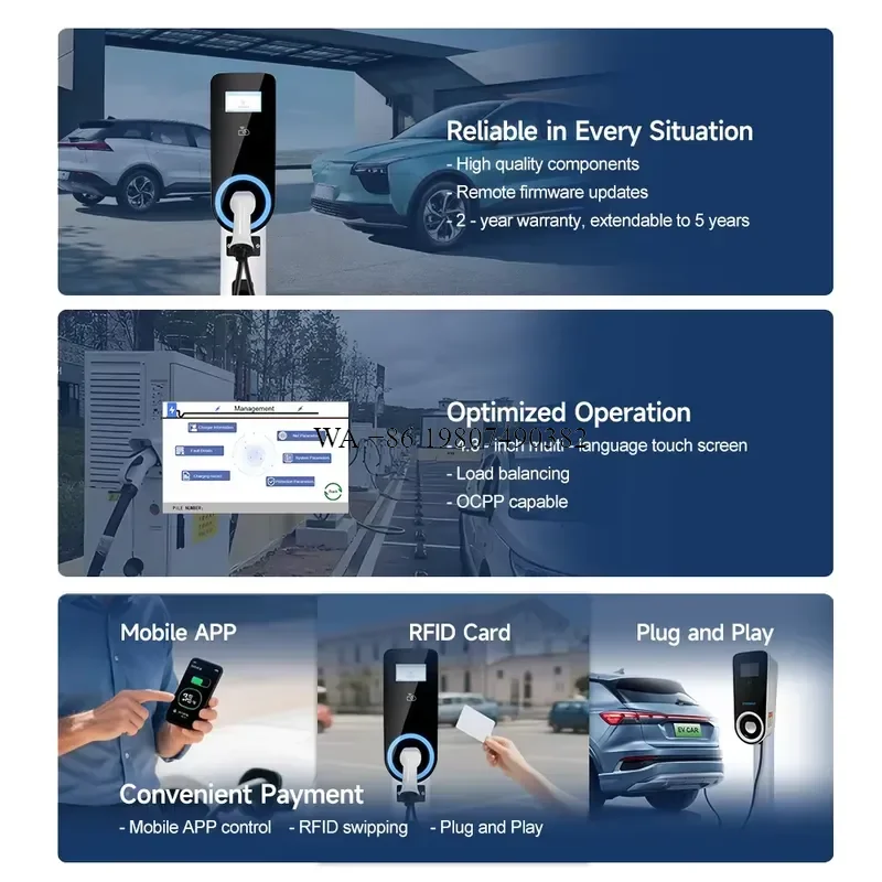 wmwmnu for EONDRIVE Wall Mounted IP65 OCPP1.6J 7kW to 22kW EV AC Charging Station Fast Charger for Commercial and Home Use