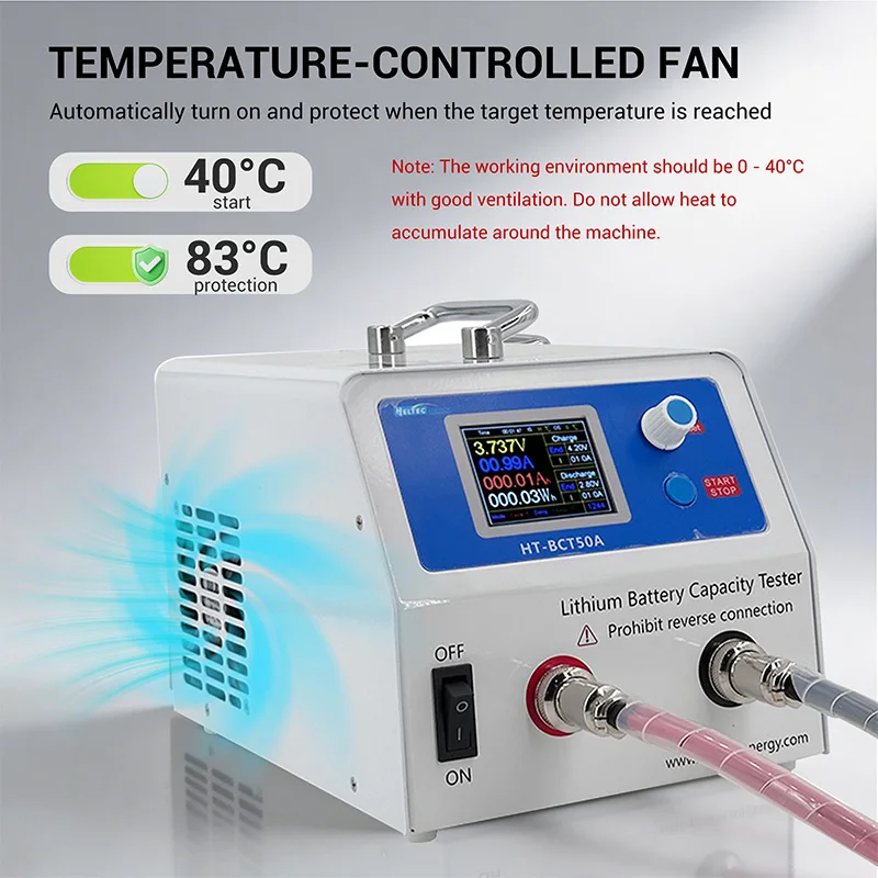 Battery Tester Battery Capacity Analyzer Charge and Discharge 50A Li-ion LiFePo4 Load Detection Aging Arrester Partial Capacity