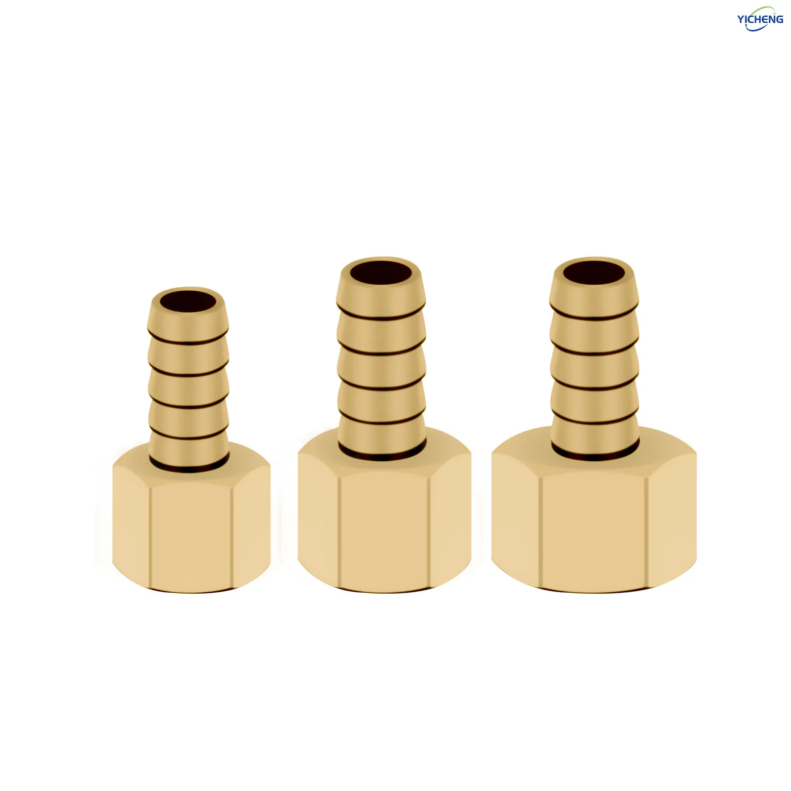 

YICHENG PNEUMATIC OD 6mm-12mm Brass Hose Barb Fitting 1/2" internal thread Adapter（Pack of 5）Comes with 5 Hose Clamp