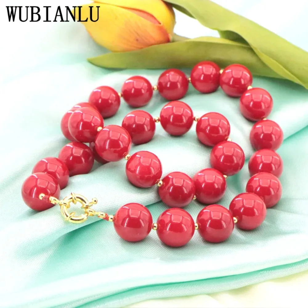 New Charming 5 Style Red Coral Beads Necklace Chain Choker Clavicle Women Natural Stone Jewelry Bosmian Girl Party Statement