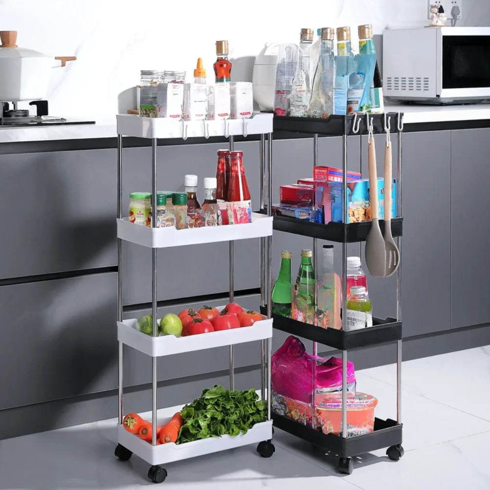 Push Trolley Shelf Floor Multi-layer Bathroom Bathroom Crevice Living Room Storage Trolley Kitchen Crevice Shelf