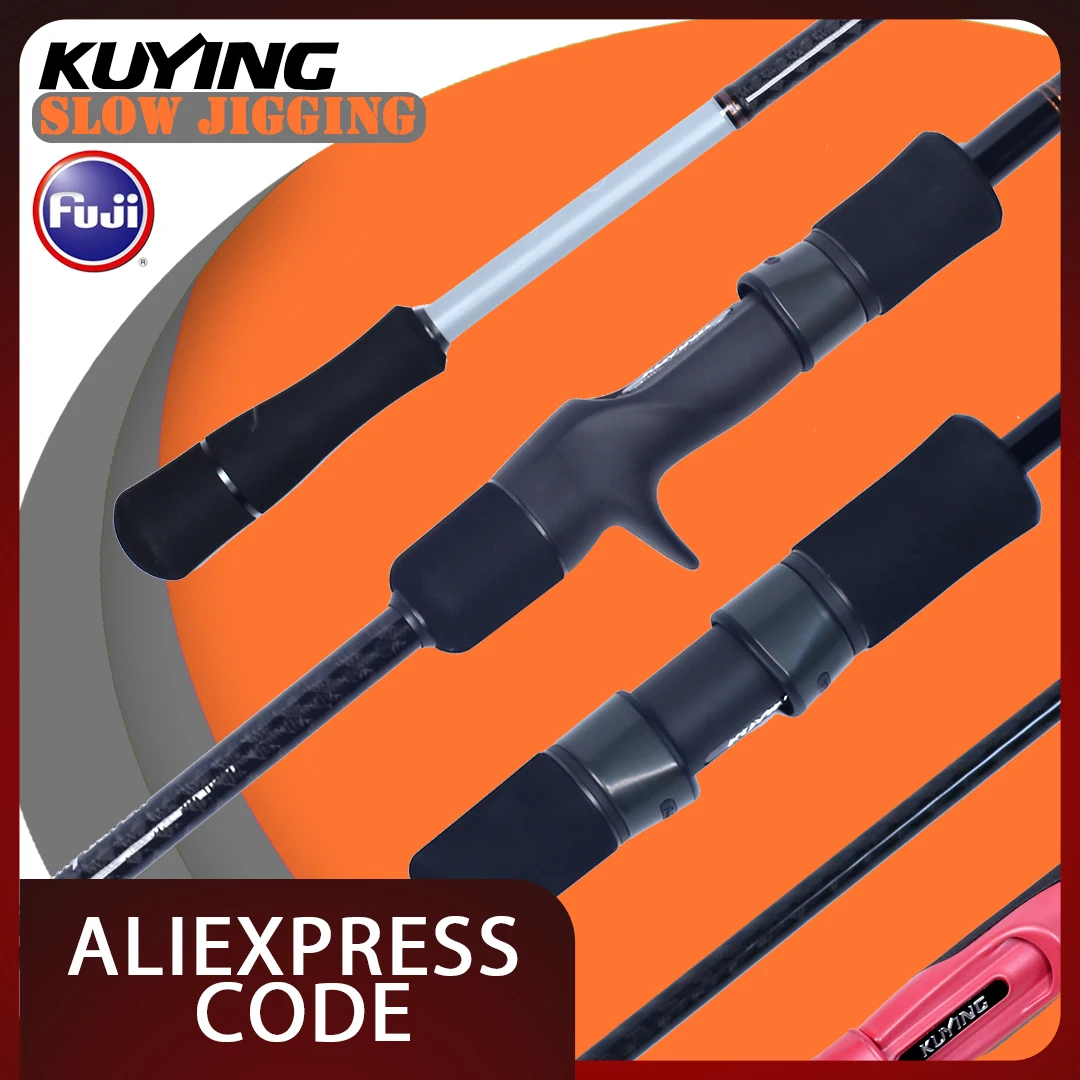 

KUYING VITAMIN Carbon Jigging Rod | 6'4" Length, 30-350g Lure Weight Light Slow Action for Jigging Bait Fishing FUJI Parts