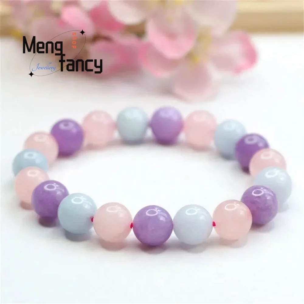 

Natural Colourful Crystal Doppelganger Pink Crystal Aquamarine Luxury Beaded Best Selling Bracalet Exquisite Fashion Jewellery