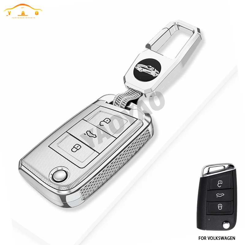 

For VW Volkswagen Golf 7 MK7 Tiguan MK2 For SEAT Ateca Leon FR 2 Ibiza For Skoda Octavia ABS Carbon Fiber Car Key Case Cover Fo