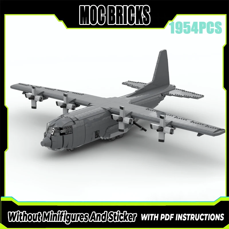 منتج جديد رائع MOC اللبنات العسكرية نموذج AC-130 شبح المسلحة هليكوبتر التكنولوجيا وحدات لعبة أطفال DIYSet #1