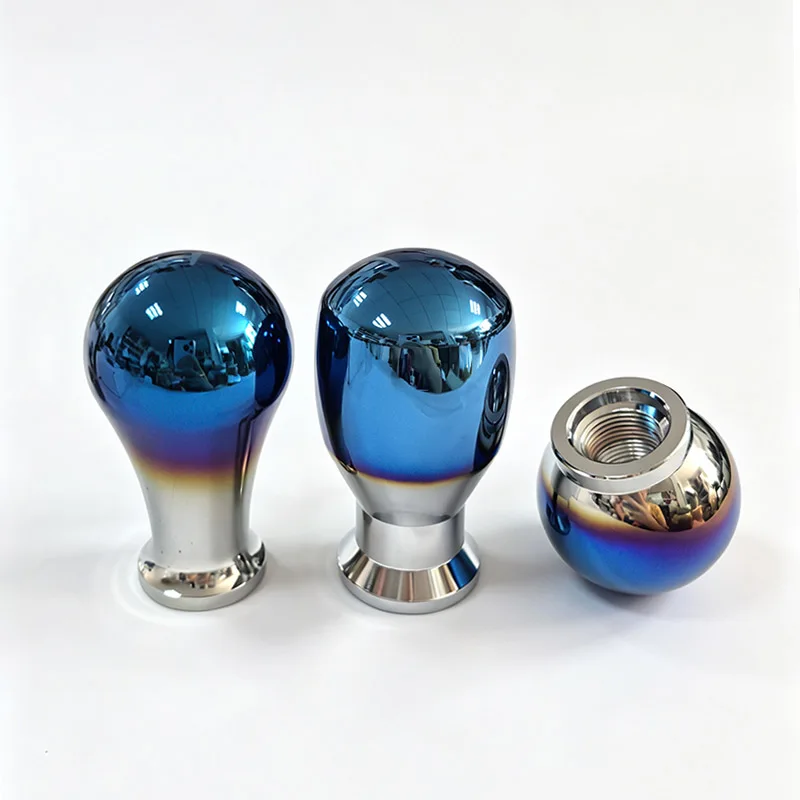 3 Style Car Universal Gear Shift Knob MT Burnt Blue Gear Stick Lever Shifter Knob Handle Ball Aluminum 4.6cm/8cm