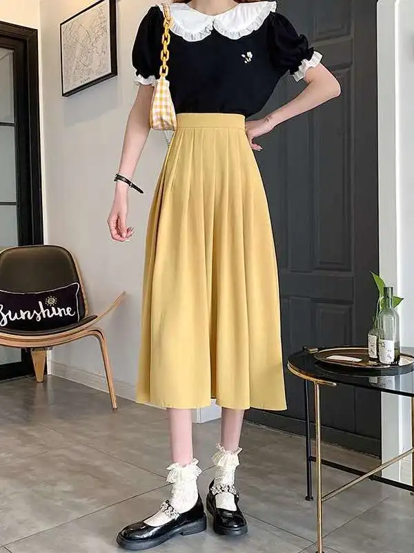 

Женская плиссированная юбка Ciwalk из ПВХ-ткани с завышенной талией, новая коллекция Весна-Лето/Осень-Зима, подходит для рукавов «летучая мышь», полиэстер