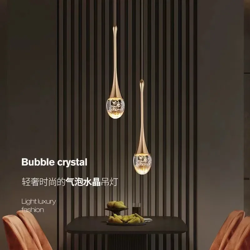 2025 New Crystal Bubble Luxury Chandelier Living Room Staircase Chandelier Mall Exhibition Hall Decoration Hanging Line Chandeli