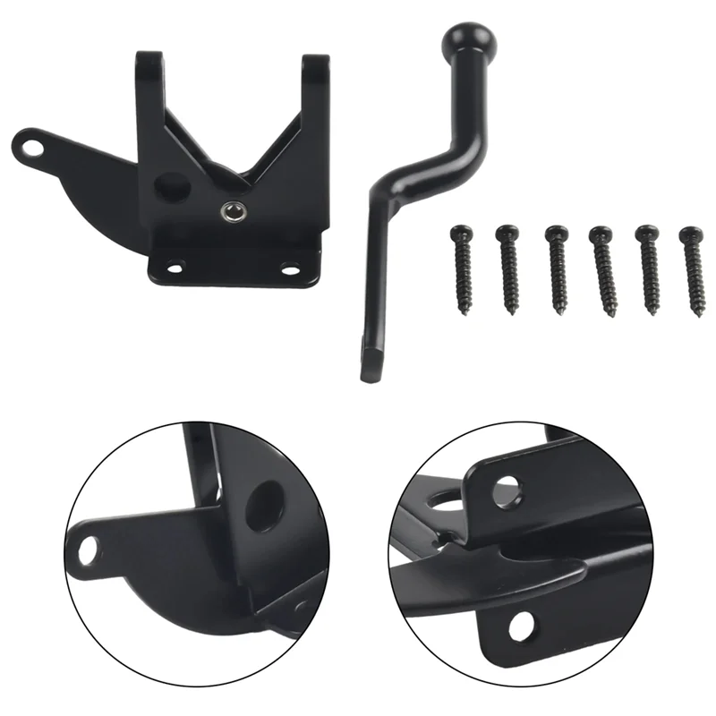 

A13E-3Set Self Locking Gate Latch Automatic Heavy Force Lever Fence Gate Lock For Wood Fence Gate Door Latches