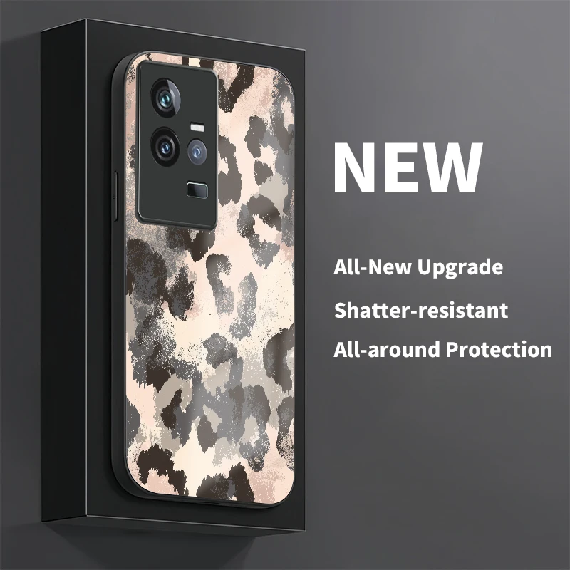 جراب هاتف لهاتف Vivo IQOO 11 11S Z10R Z7 Z7i Z3 Z10 Z6 Lite U5X U1X U3X Neo 855 غطاء خلفي فاخر بنمط الفهد مقاوم للصدمات