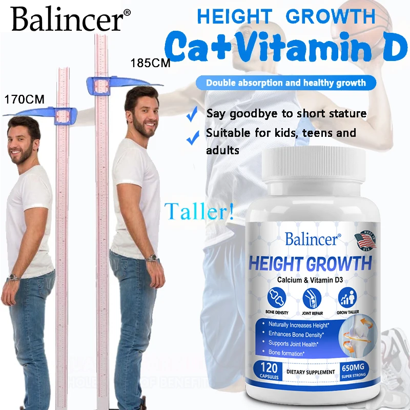 Bone Growth - Growth Supplement for Adults and Children - Grow Taller, Increase Bone Density, Reduce Bone Loss, Osteoporosis