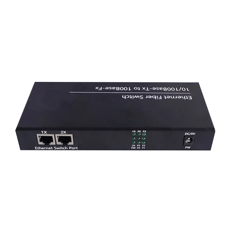 6 พอร์ต 10/100M Ethernet Switch 6 พอร์ตไฟเบอร์ 25KM 2UTP RJ45 Fiber Optical Transceiver Optical Media Converter US Plug