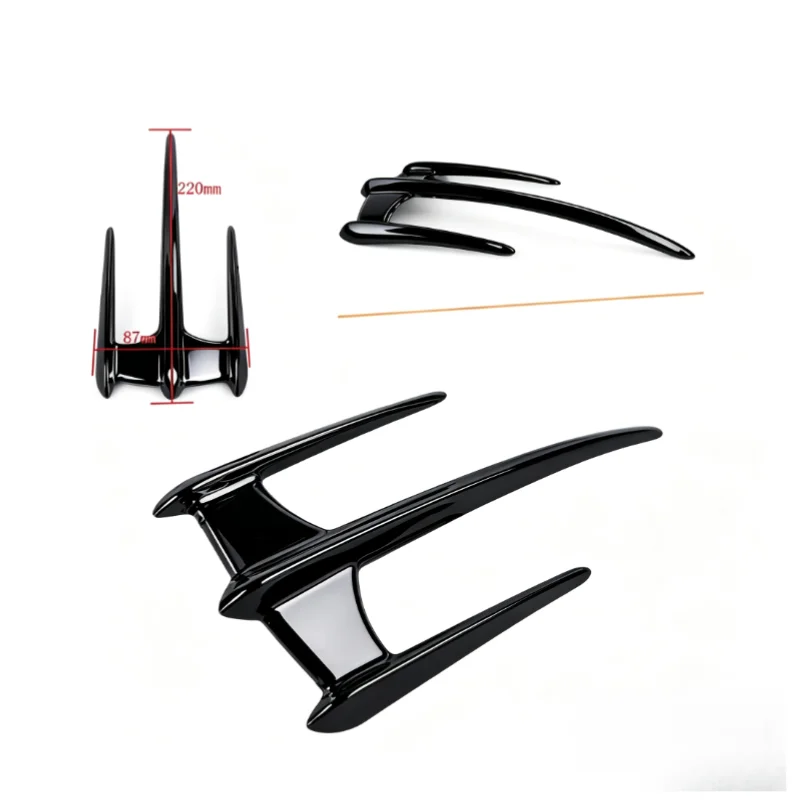 For Yamaha XVS650/1100/1300 XV1600/1700/1900 1pcs Motorcycle Front Fender Accent Trim Black Decoration Accessories ABS Plastic
