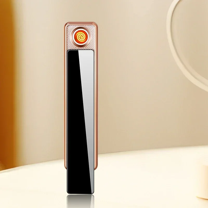 Mini Tungsten Electronic Lighter, Portable Pull-down Ignition, Windproof USB Rechargeable Ultra-thin Lighters, Smoking Gift, New
