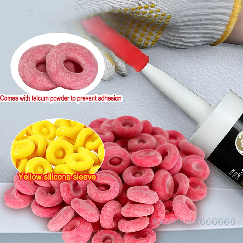 

10-Pack Red Sealing Caps for Caulk, Barrel Glue Mouth Protection, Caulk Storage Caps, Caulking Gun Nib Covers