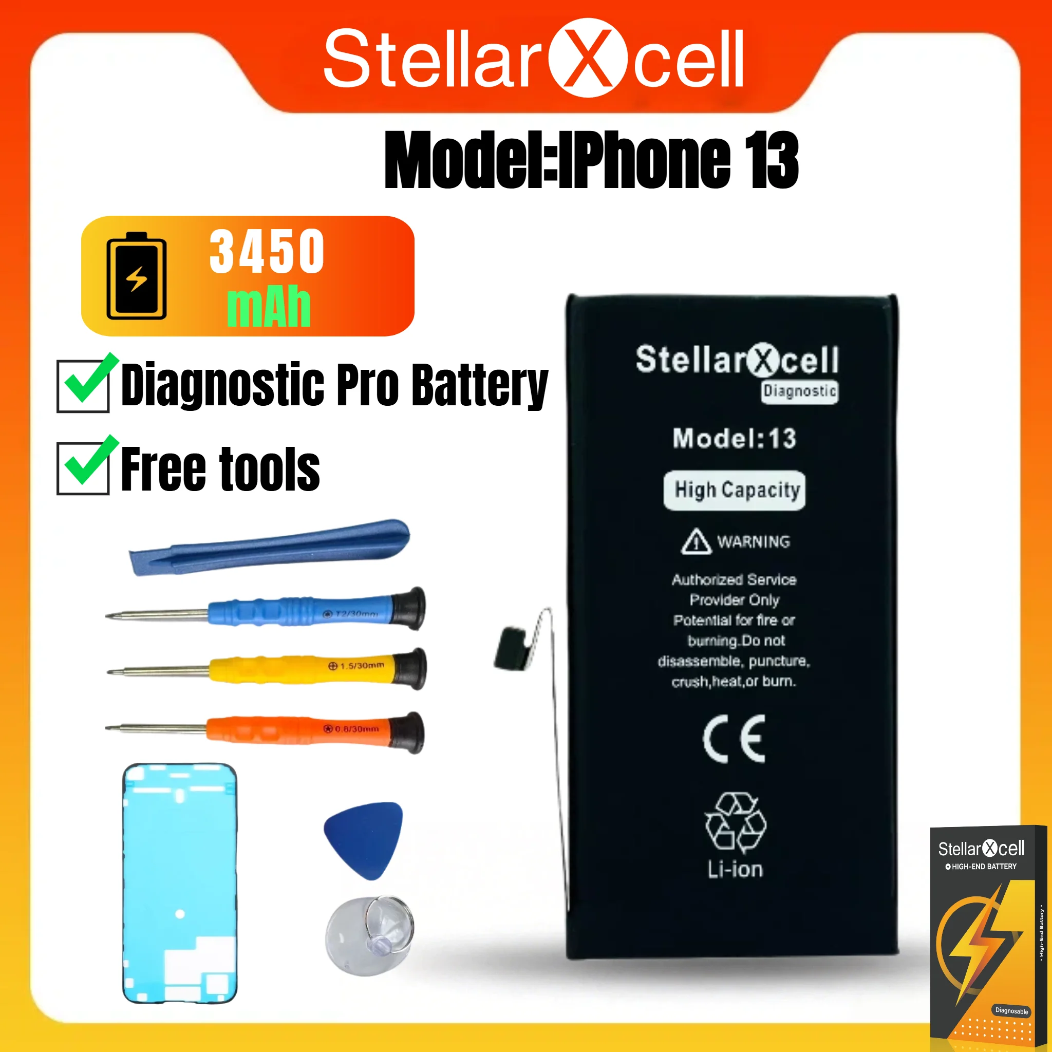StellarXcell iPhone 13 Pro Max Battery 4600mAh