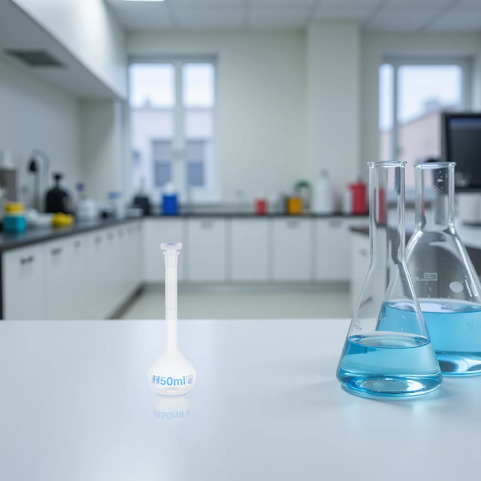 

50Ml Plastic Volumetric Polypropylene Lab Reagent Bottle With Cap For Science Experiment Chemical Storage Small