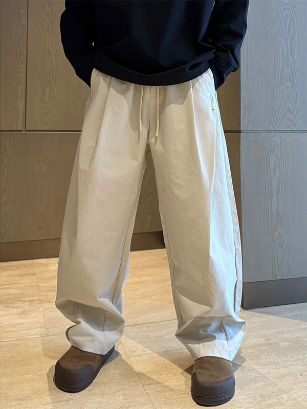 

Мужские летние тонкие свободные брюки American Vibe, повседневные простые длинные брюки с широкими штанинами, не требующие глажки, из полиэфирного волокна