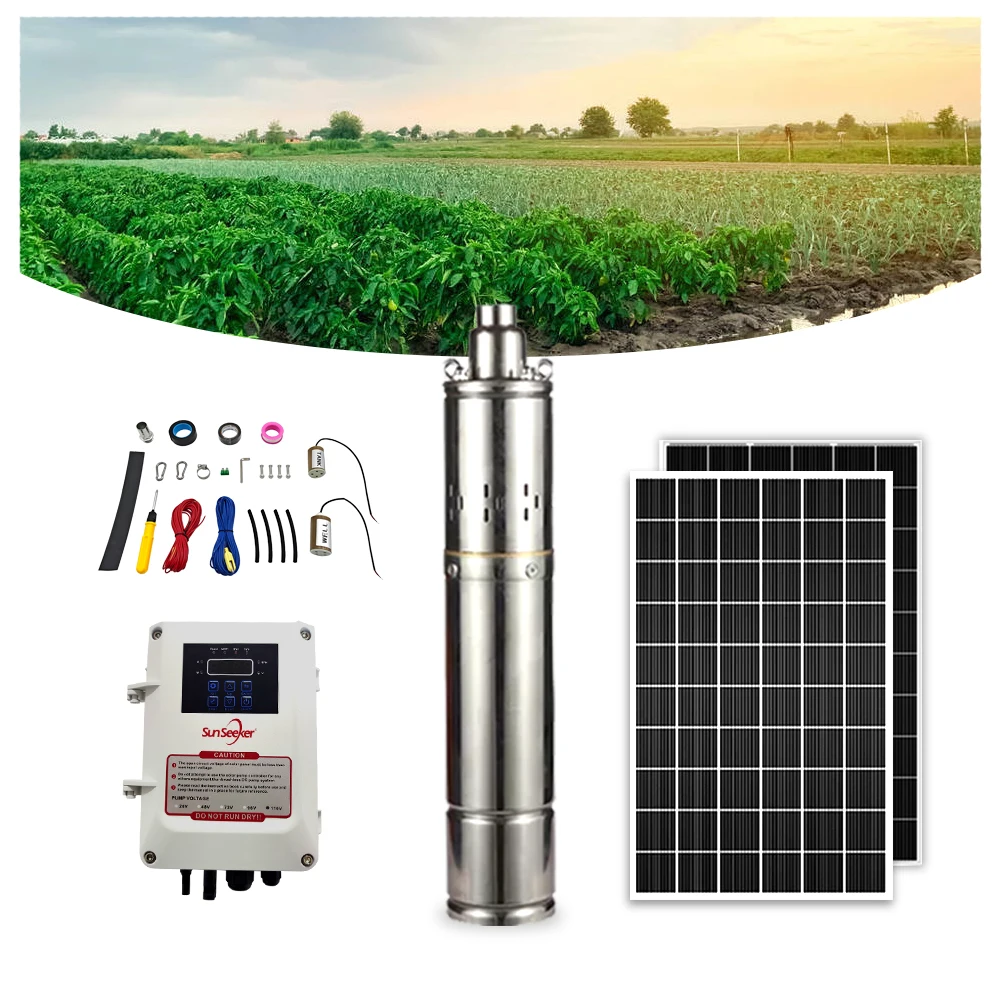 Small Household 210w Brushless Dc24v Solar Water Pump Submersible For Agriculture