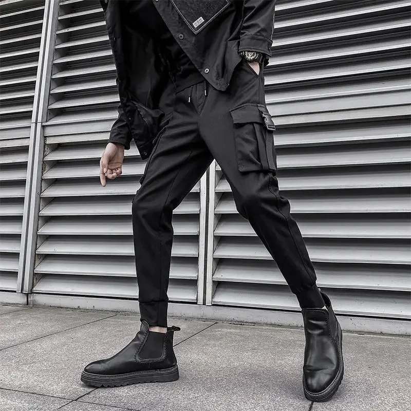 

Pencil Trousers Man Slim Autumn Winter Cargo Pants for Men Long Loose Baggy Y2k Vintage Nylon Designer Aesthetic Techwear Luxury