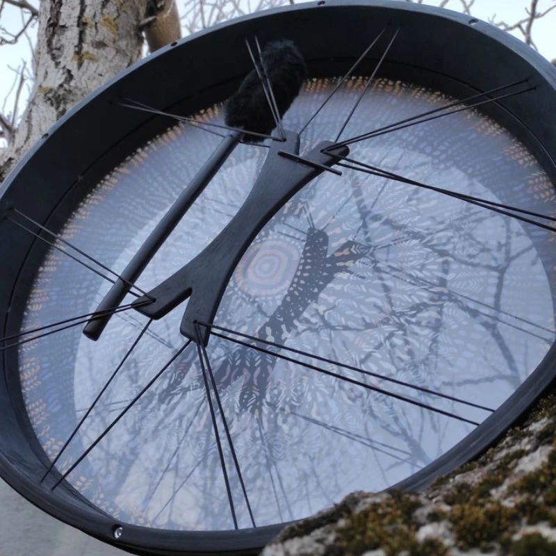 25 سنتيمتر طبلة شامان الكبار المبتدئين ممارسة طبلة شامان التأمل طبول اليد المهنية المحمولة قرع الآلات الموسيقية