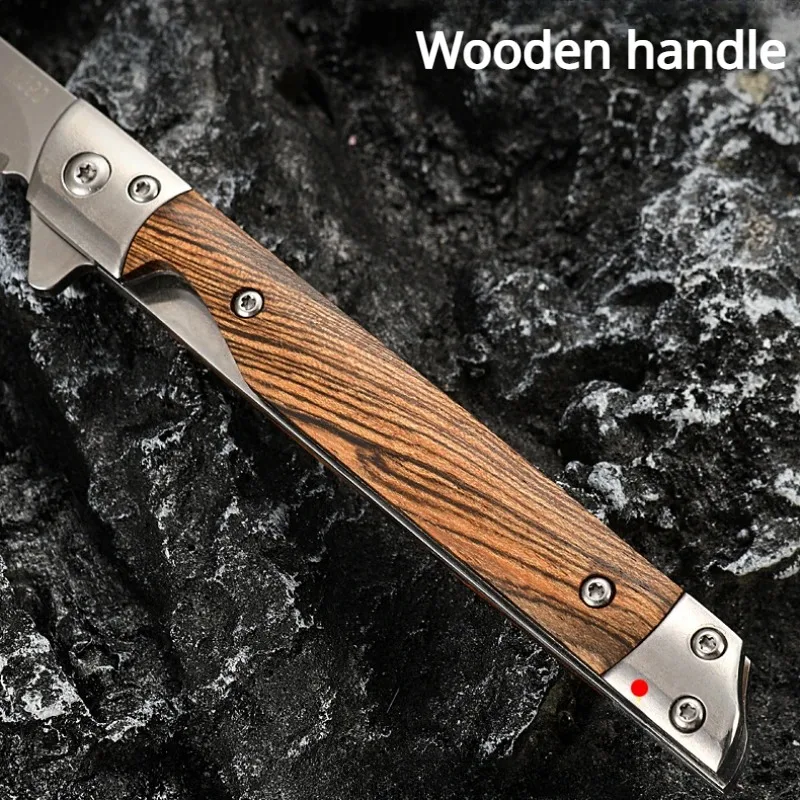 1PC outdoor high hardness folding knife, EDC pocket knife, sharp fruit knife, camping multi-purpose cutter and BBQ