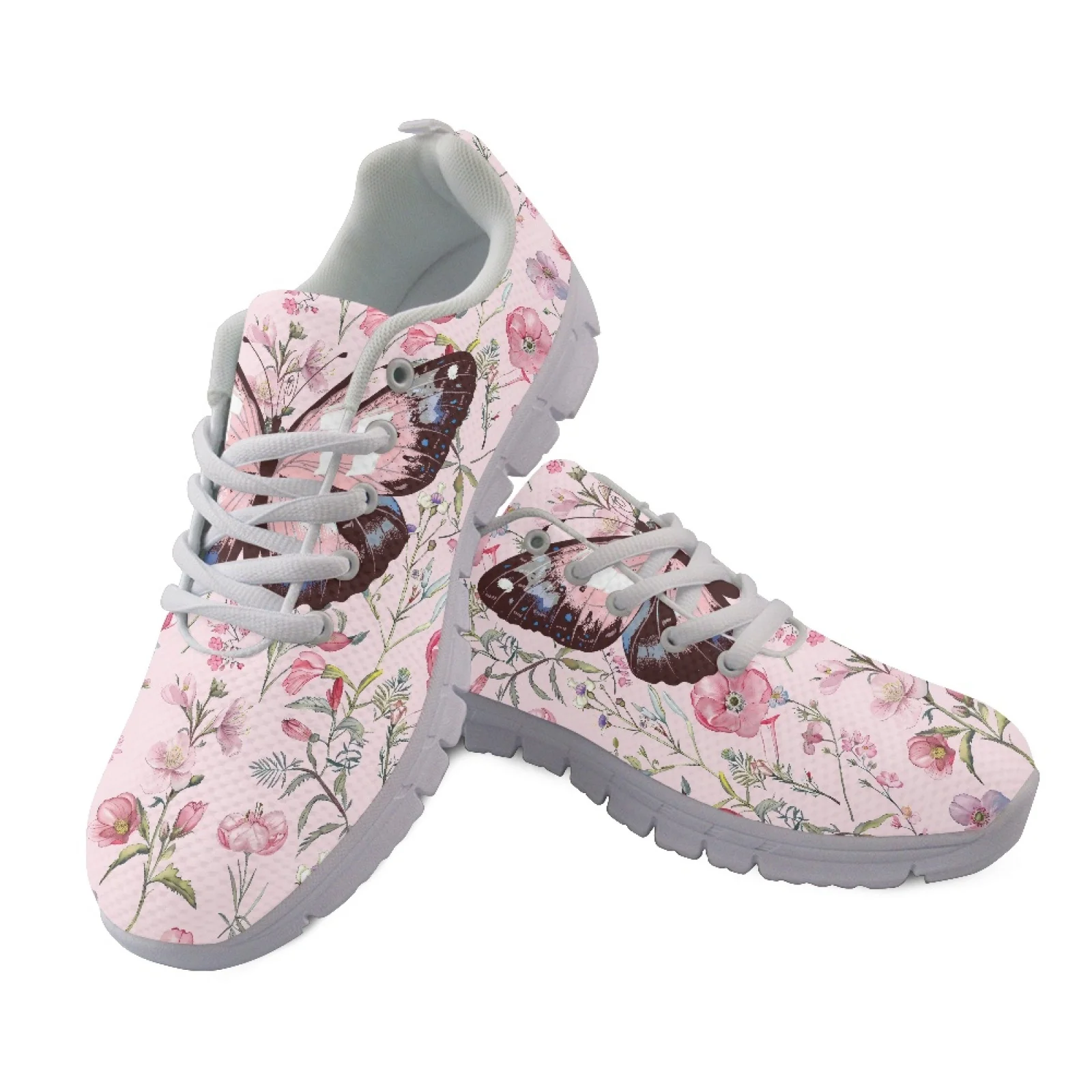 Coloranimal Flowers Women Running Shoes Lightweight Breathable Mens Athletic Sneakers for Tennis