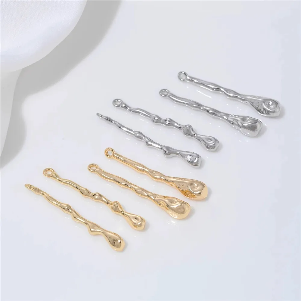 

Color Preservation 14K Gold Water Drop Liquid Lava Long Strip Pendant Earrings Pendant Diy Handmade Jewelry Accessories Material