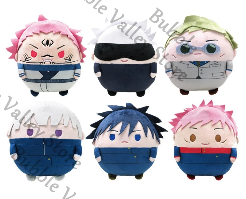 

Genuine Anime Itadori Yuji Jujutsu Kaisen Nanami Kento Inumaki Toge Cosplay Round Fluffy Maumet Cartoon Puppet Pendant Keychain