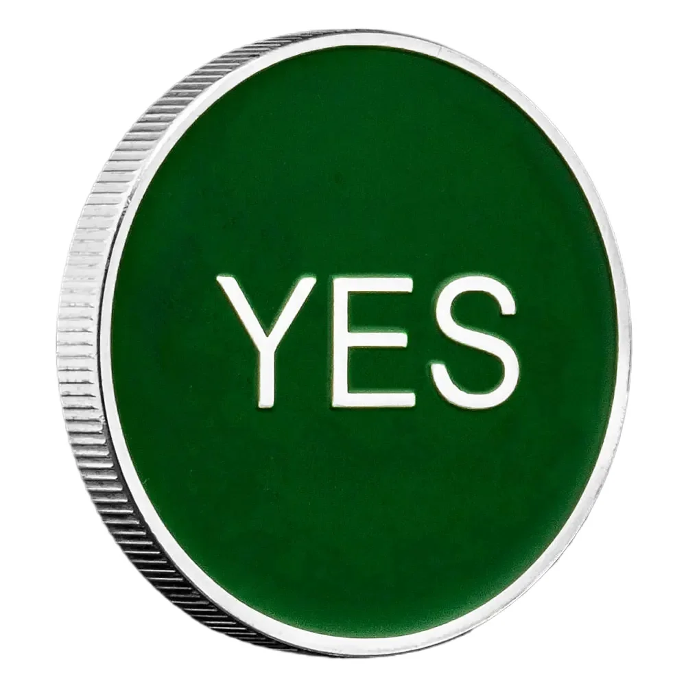 Yes or No Coin Prediction Decision Coin Red and Green Ouija Silvery Plated Souvenirs Coins Home Decorations