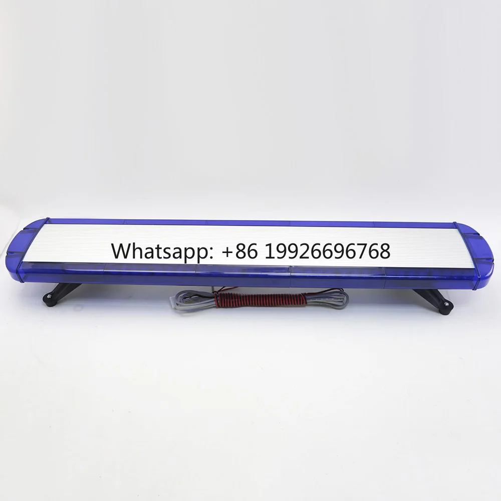 

47'' 120CM 88W Blue LED Emergency Bar Strobe Light Siren Speaker 12V Car Charger Warning Flashing Lamp Ecosport IP67