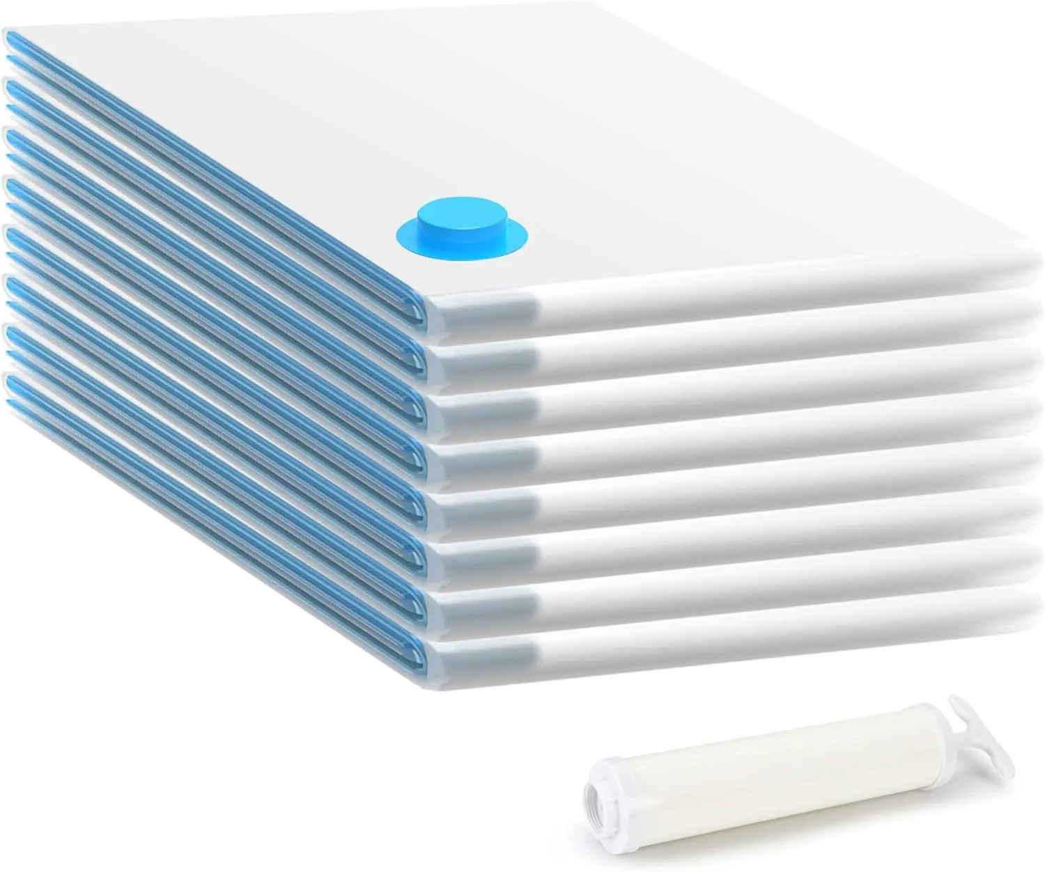 

8 Pack Jumbo Vacuum Storage Bags with Manual Pump for Clothes Comforters Blankets Sweaters Winter Clothing Space Saving