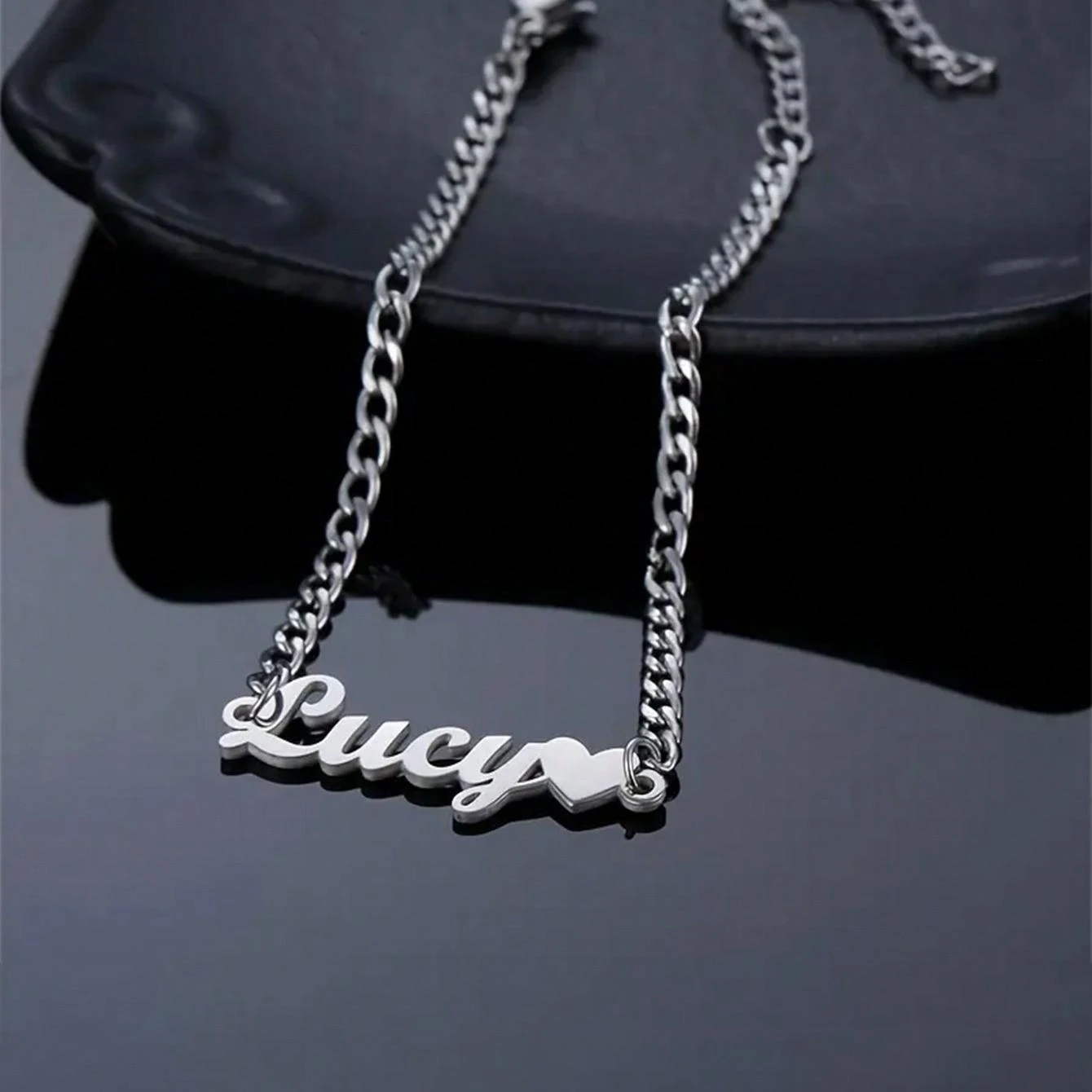 Personalisiertes DIY Armband mit Ihrem Namen, Kubanische Gliederkette aus Edelstahl, Individueller Namensanhänger, Schmuck, Geschenk für Paare – Detail 7