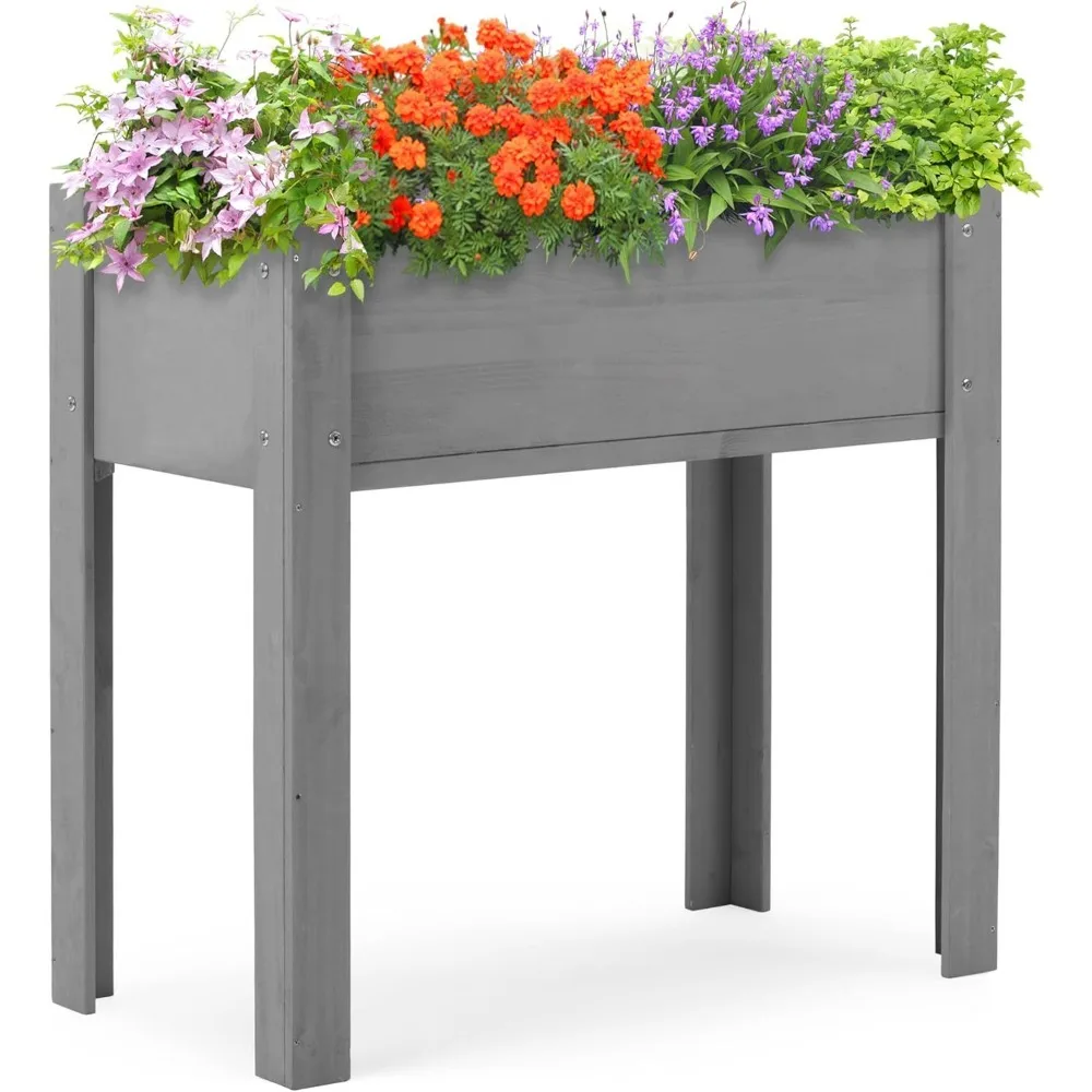 

31x31x16 inch Raised Garden Bed with Legs,for Outdoor Plants Flowers Fruits Vegetable Herb Growingg Elevated Wooden Planter Box