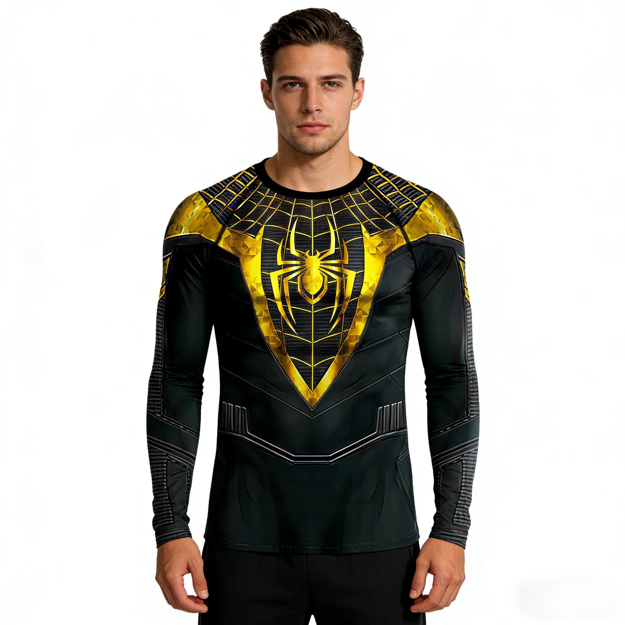 

Мужская футболка с длинным рукавом «Человек-паук», супергерой, комикс, повседневная футболка для тренировок, верхняя одежда, рубашка для фитнеса с рисунком аниме