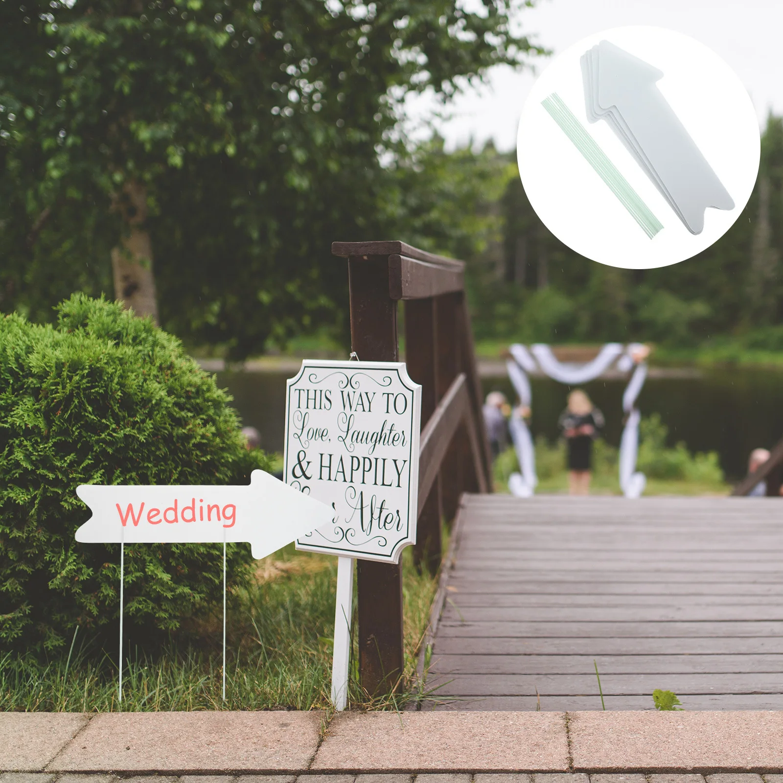 

5Pcs Blank Yard Signs Durable Plastic Lawn Signs Stakes DIY Outdoor Garden Advertising Wedding Parking Wedding Sign