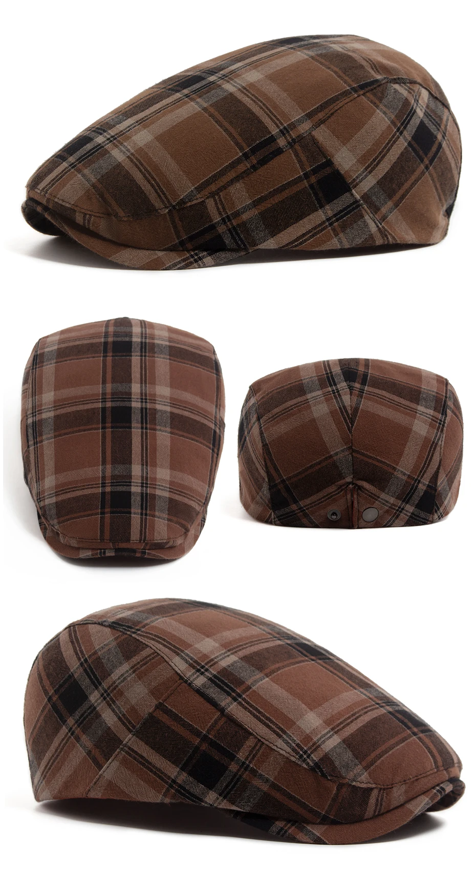 Dünne Plaid Baskenmütze Frauen Männer Mode Vintage Visier Hut Casual Weibliche Newsboy Caps Retro Flache Kappe Für Sommer Frühling Herbst Neue – Detail 6