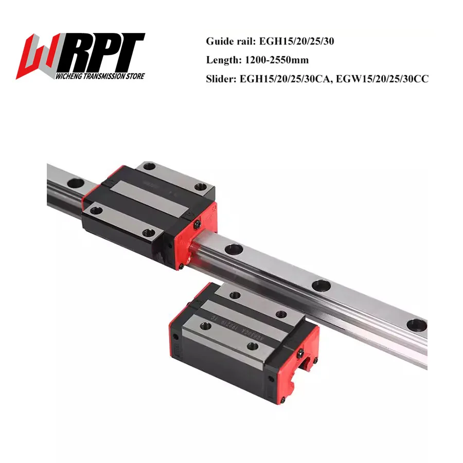 

1PC EGH15 EGH20 EGH25 EGH30 Linear Guide Rail 1200-2500mm 2PCS EGH/EGW15/20/25/30CA/CC Slider Carriage Blocks For CNC Parts