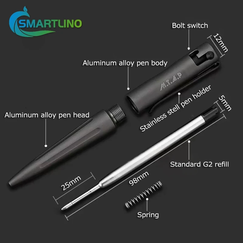 High Quality Bolt Action Tactical Pen Signature Ballpoint Pen Self Defense EDC Writing Tools for Outdoor Traveling Office Gift