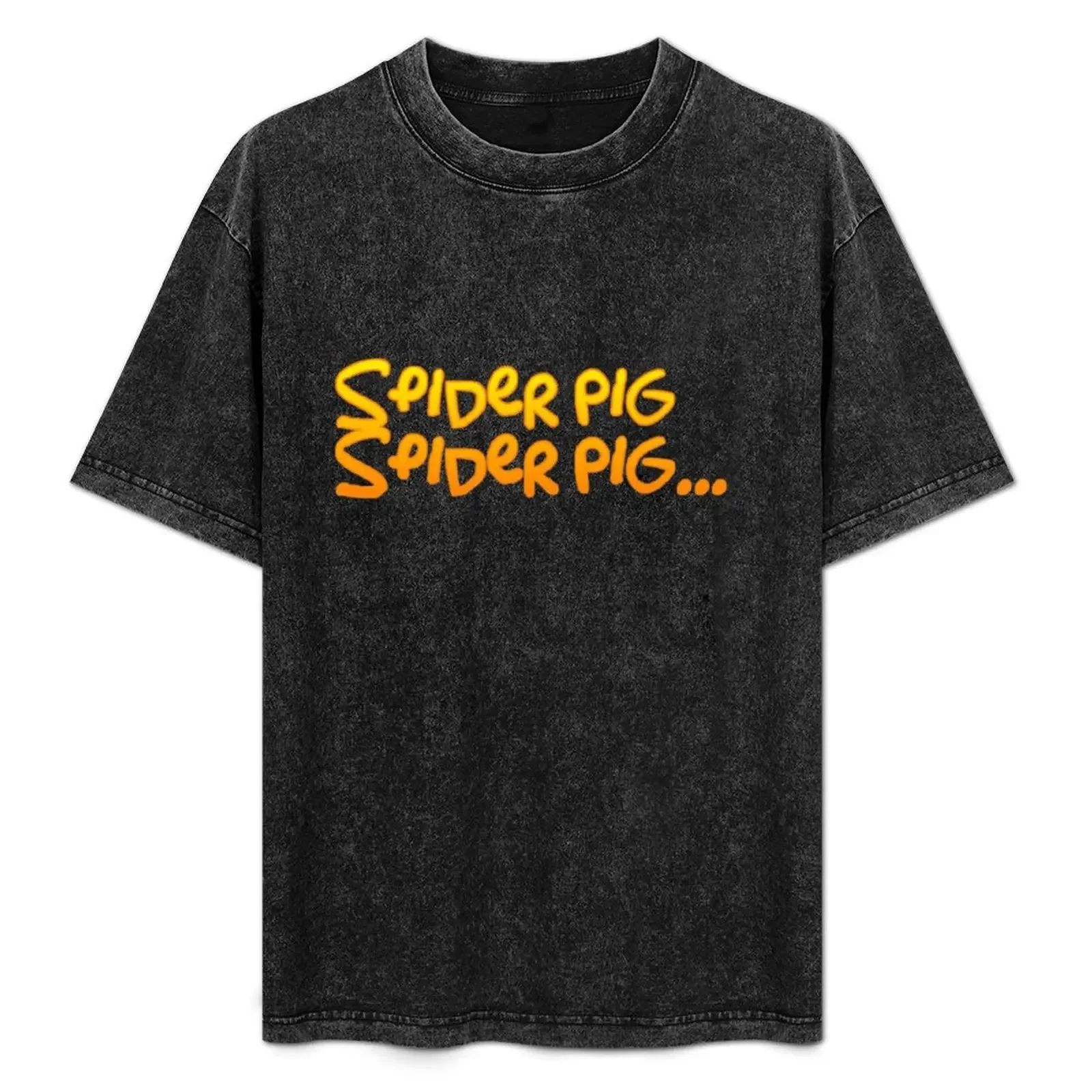 Spider Pig Sticker T-Shirt Sneldrogende Anime Spullen Heren Vintage T-Shirts