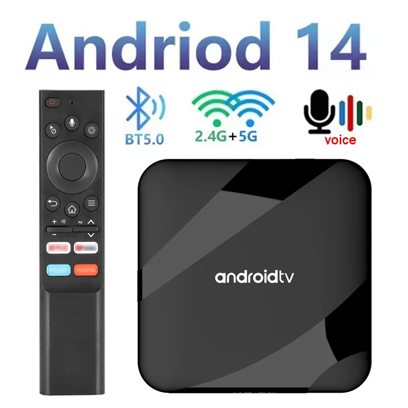 TV98 ATV W2 Smart TV Box Ultra HD 8K Android 14 S905 W2 4GB 64GB Dual WIFI 4G 5G BT5.0 Media Player Set Top Box