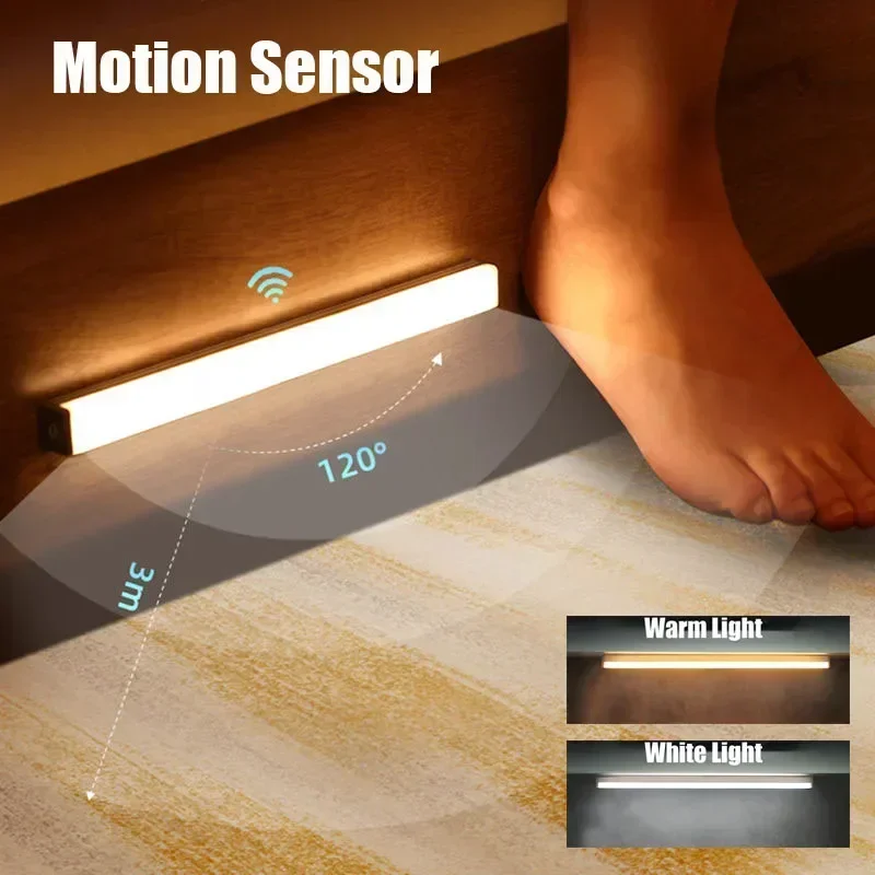 Luzes noturnas LED sem fio com sensor de movimento, detector de luz, lâmpada de parede decorativa, decoração do quarto, escada, armário