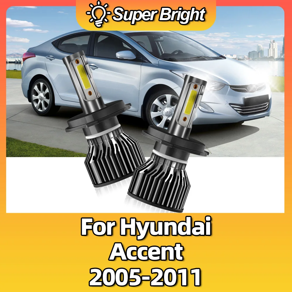 

Led Headlight Bulbs 100W 10000Lm Super Bright H4 6000K 12V COB Auto Lamp For Hyundai Accent 2005 2006 2007 2008 2009 2010 2011