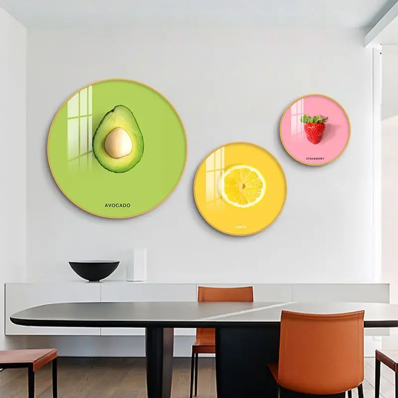 Fashion Living Room Background Wall Decor Painting High-quality Restaurant Hang Painting Creative Round Combination Home Murals