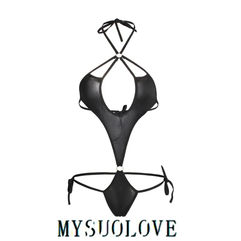 MYSUOLOVE sexy lingerie straps tempting hollow out sexy set for women's clothing
