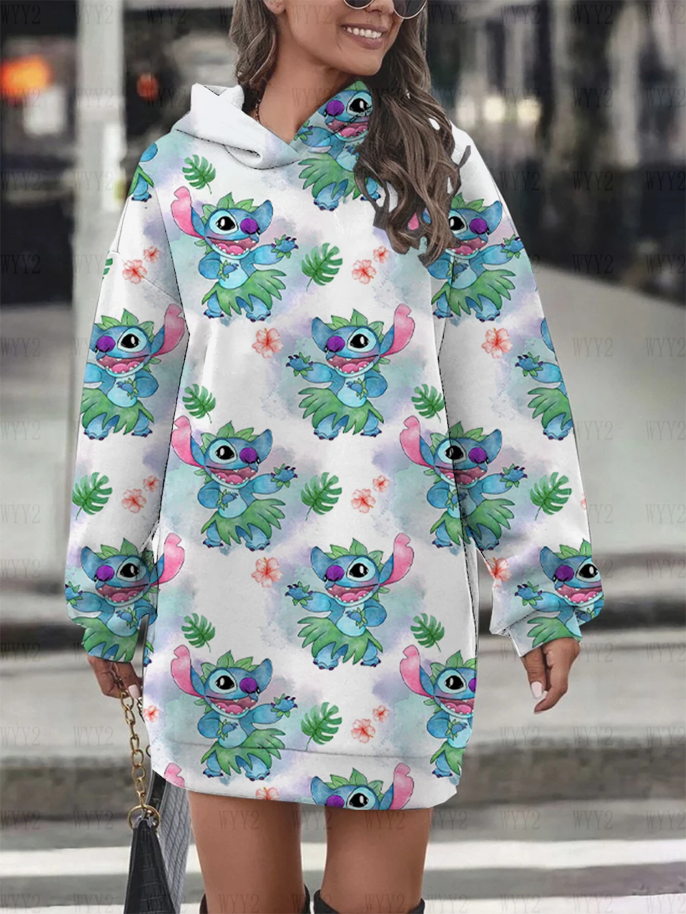 Long Sleeve Disney Stitch Dress Hoodie Luxury Party Disney Women Dresses 2023 Sweater Dress Prom Chic Ladies Evening Sexy