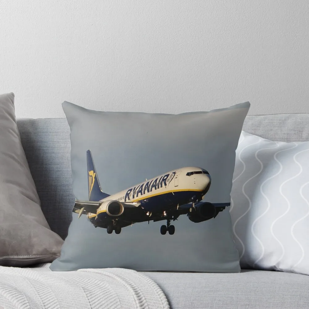 

Ryanair 737-800 Landing at Manchester Airport Throw Pillow Christmas Pillows Custom Cushion Pillow Decor pillow